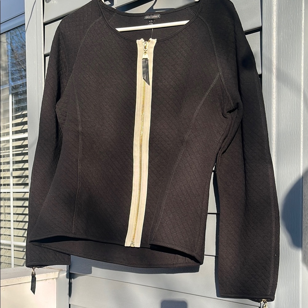 Coco + Carmen Black Zip-Up Jacket